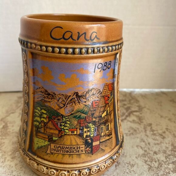 Vintage 1988 Gerz Beer Stein No Lid | West Germany Ceramic Cana | German Mug - Picture 3 of 10